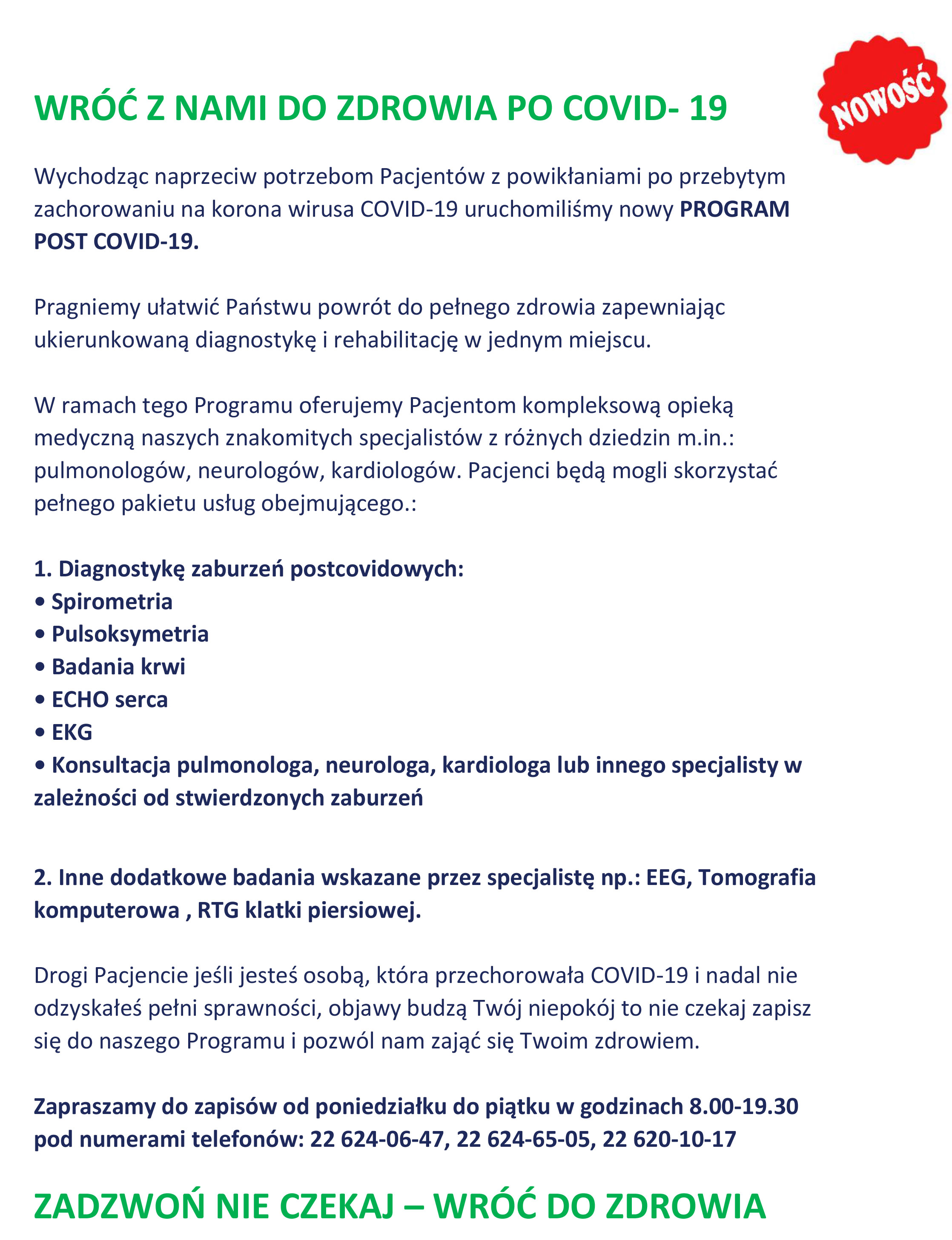 WRÓĆ Z NAMI DO ZDROWIA PO COVID- 19